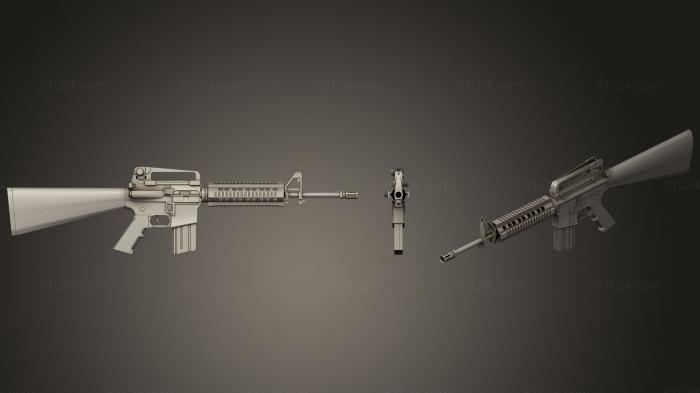 Оружие (Штурмовая винтовка М16, WPN_0137) 3D модель для ЧПУ станка